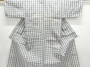 アンティーク　格子木綿単衣着物